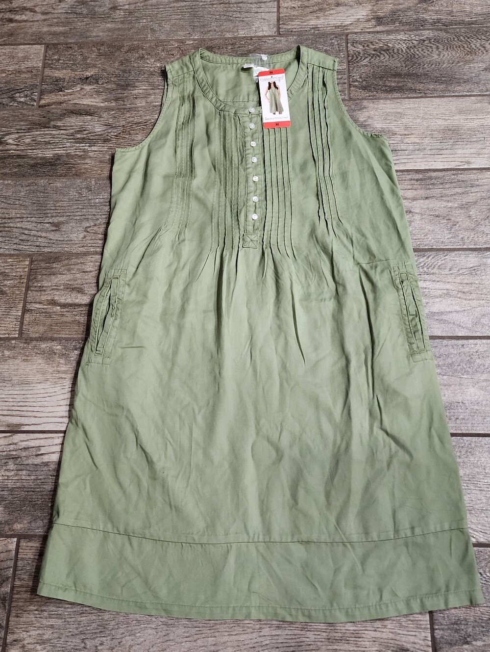 Green Coldwater Creek Tencel Midi Dress NEW